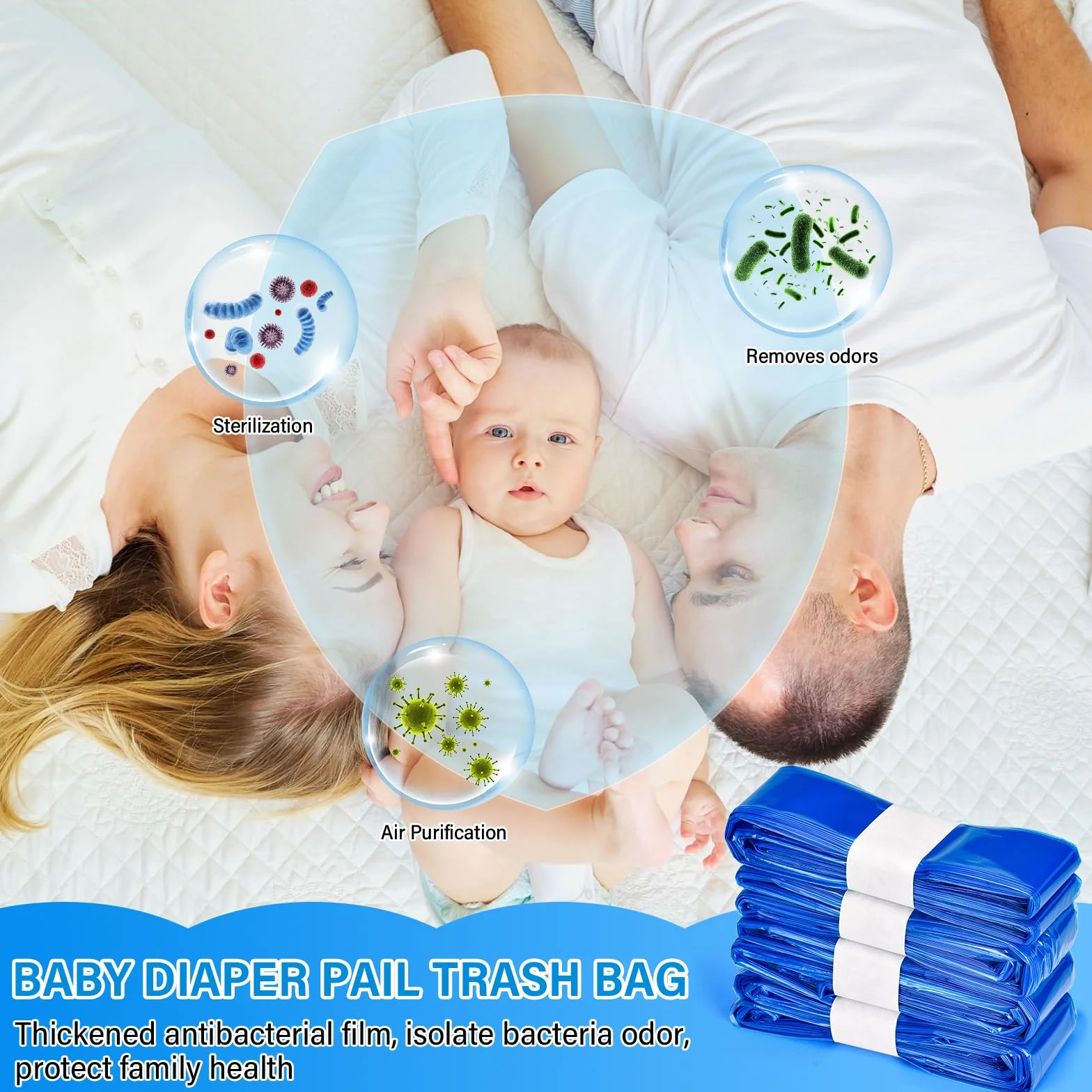 Gigmeta 9 Pezzi Ricarica Mangiapannolini, Pannolino Sacchetti di Ricarica Compatibile con AngelCare & Litter Locker & Tommee Tippee