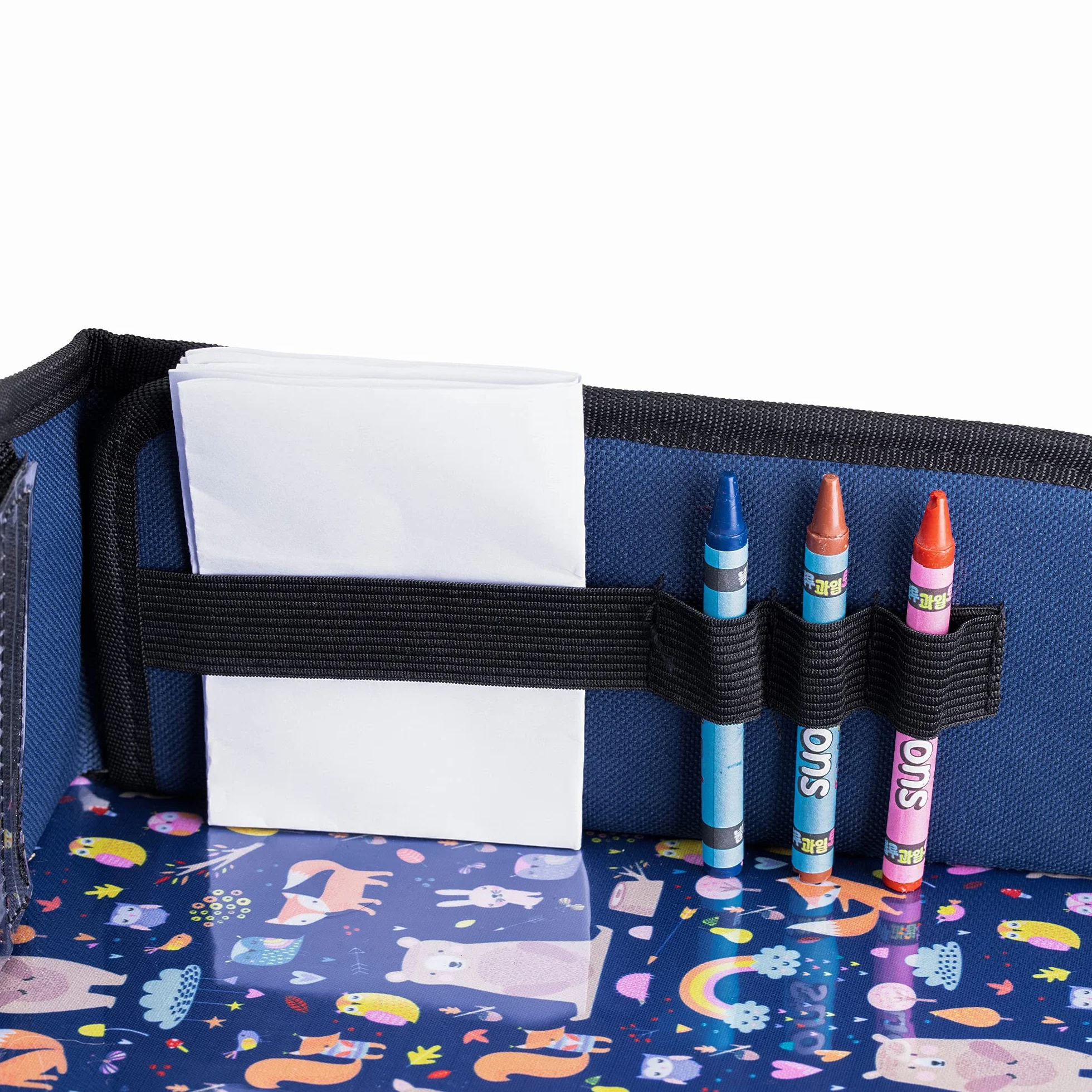 Navaris Tavolino Auto Bambini - Tavolo da Viaggio Pieghevole - Banco da Viaggio per Bimbi - Vassoio Portatablet per Studiare Disegnare in Macchina