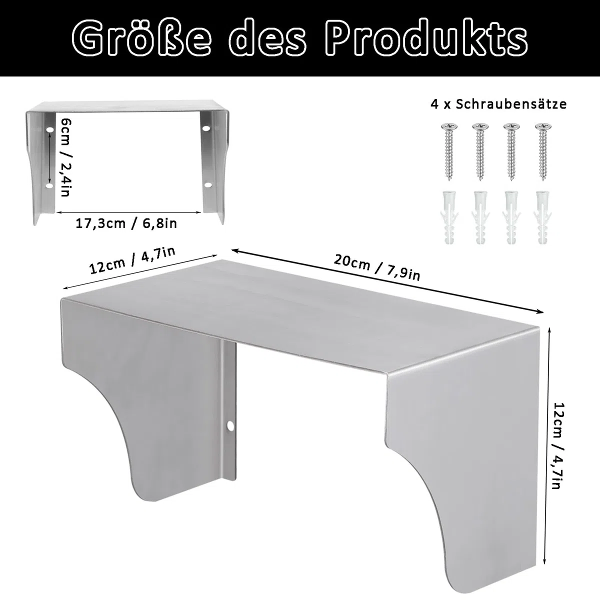 Parapioggia in Acciaio Inox, 20x12x12cm Scatola Copripresa Impermeabile, Protezione Antipolvere per Presa Elettrica, Copri Campanello in Acciaio Inox, Copertura per Prese Esterne, Per Esterni, Cucina