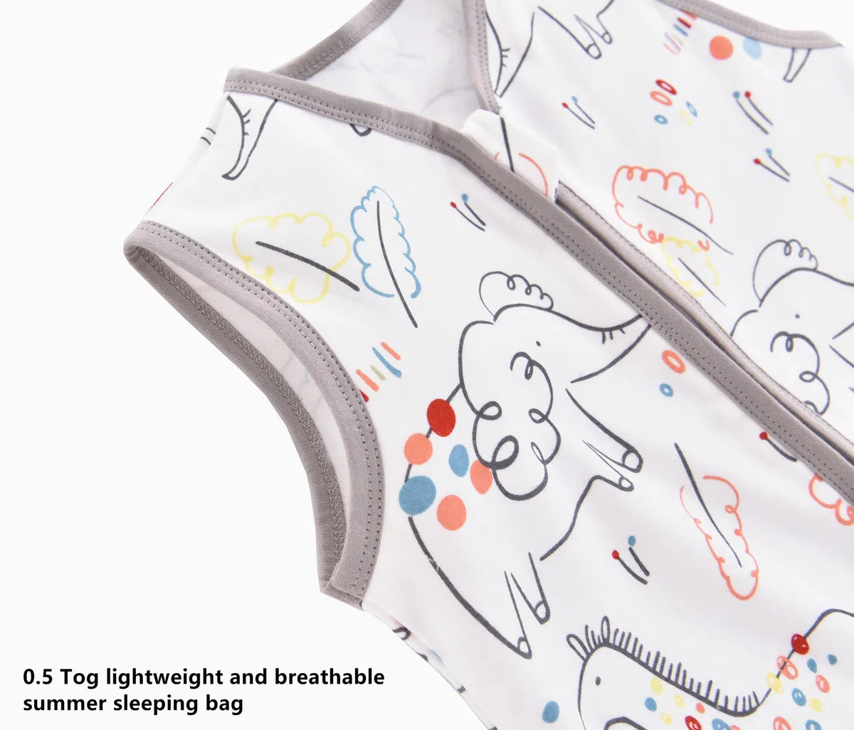 Chilsuessy - Confezione da 2 pezzi, sacco nanna estivo con piedi, 0,5 Tog, 100% cotone, per bambini e bambine, motivo animali della foresta, 100 cm (1 confezione)