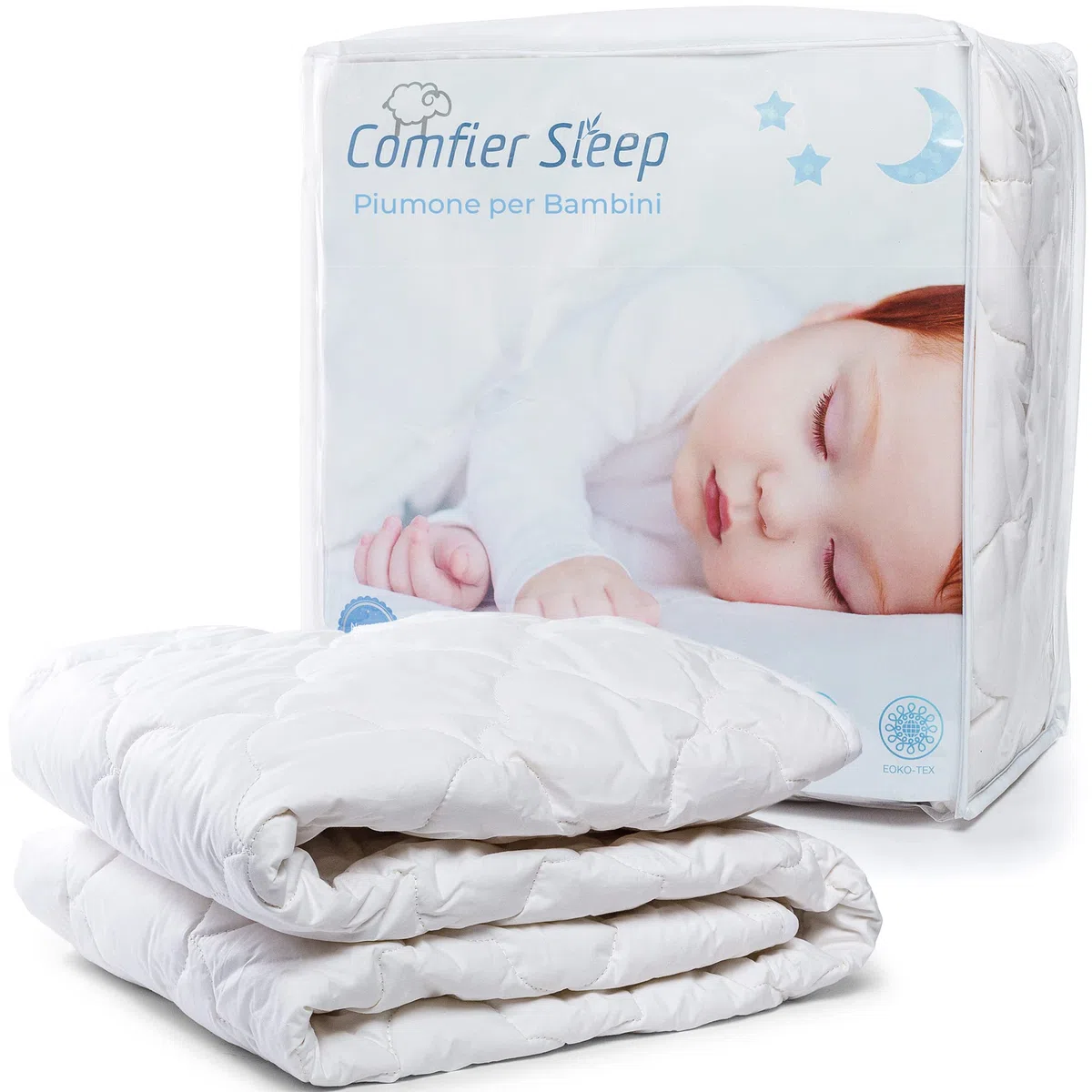 Piumone per Bambini 90 x 120 cm in Lana Naturale 100% 4 TOG Anallergico per Lettino e Trapunta per Bambini traspirante Completamente anallergica Piumino Lettino Neonato