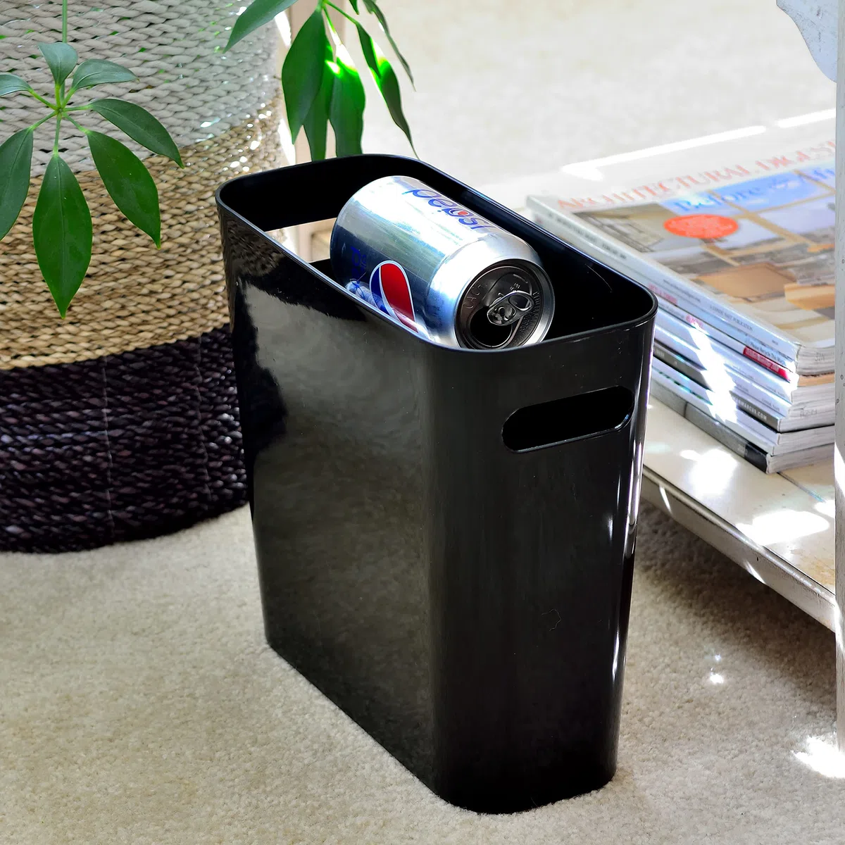 Youngever 5.5L Cestino Sottile Può, Cestino dei Rifiuti di Plastica (Nero)