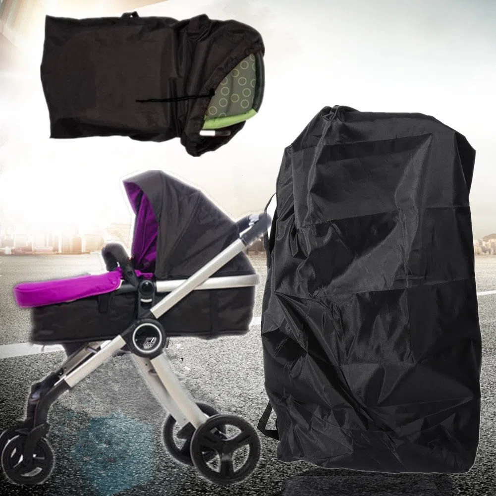 Garosa Borsa da Viaggio Universale per Passeggino, Impermeabile, Materiale Oxford, Nero, 114x30cm e 117x33cm, con Scomparti Organizzatore