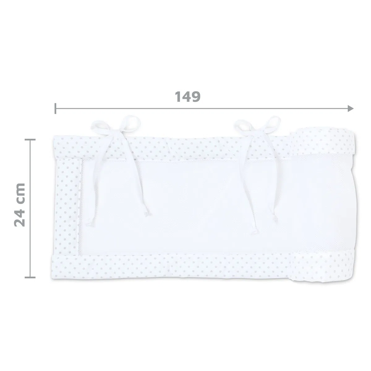 Babybay Babynest Mesh-Piqué Suitable For Model Original, White Points Pearl Grey - 180 g