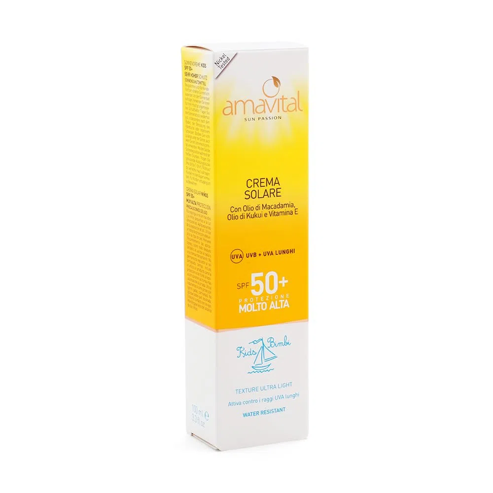 Crema Solare Bimbi spf 50+, 100ml - Amavital Sun Passion