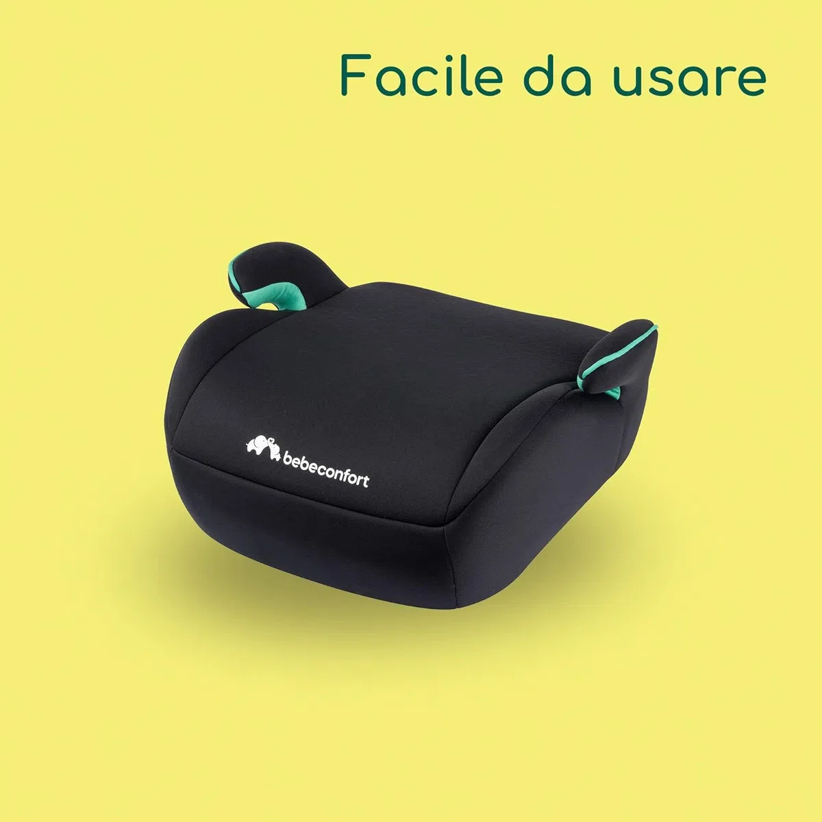 Bebeconfort Manga i-Safe Rialzo Auto, Alzatina auto per bambini 6-12 anni, 128-150 cm, Seggiolino auto leggero e compatto, Seduta imbottita, colore Full Black