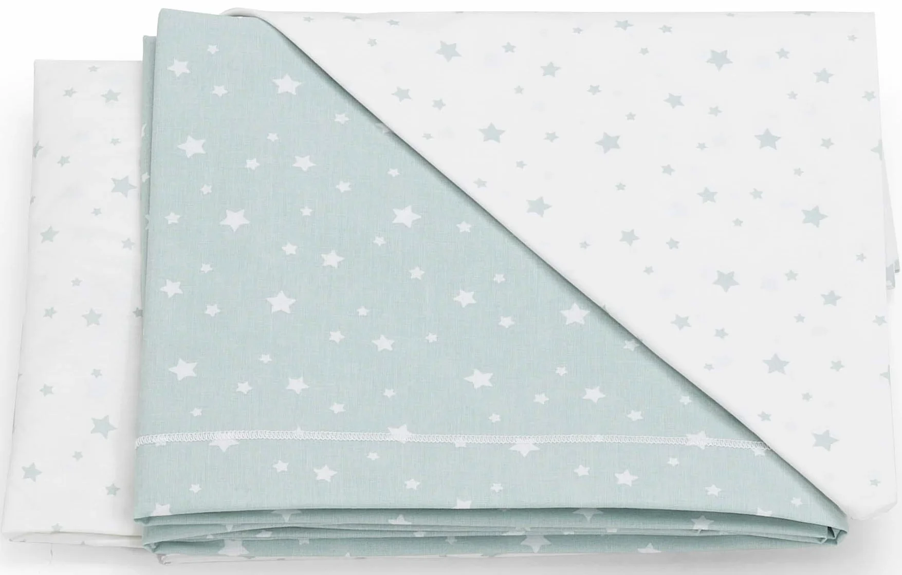 Italbaby 020.1007-003 Completo Lettino da 3 Pezzi Stelline Verde Menta