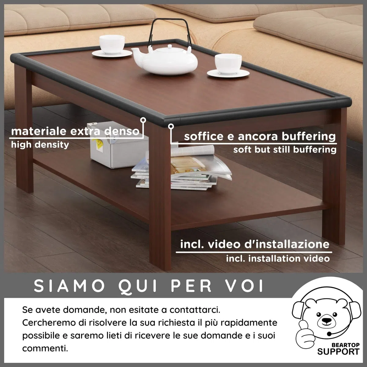 BEARTOP morbido paraspigoli | forte adesivo Tesa | protegge neonati, bambini e anziani | per tavoli, piani, cassettiere | paraspigoli autoadesivo per tavoli | nero