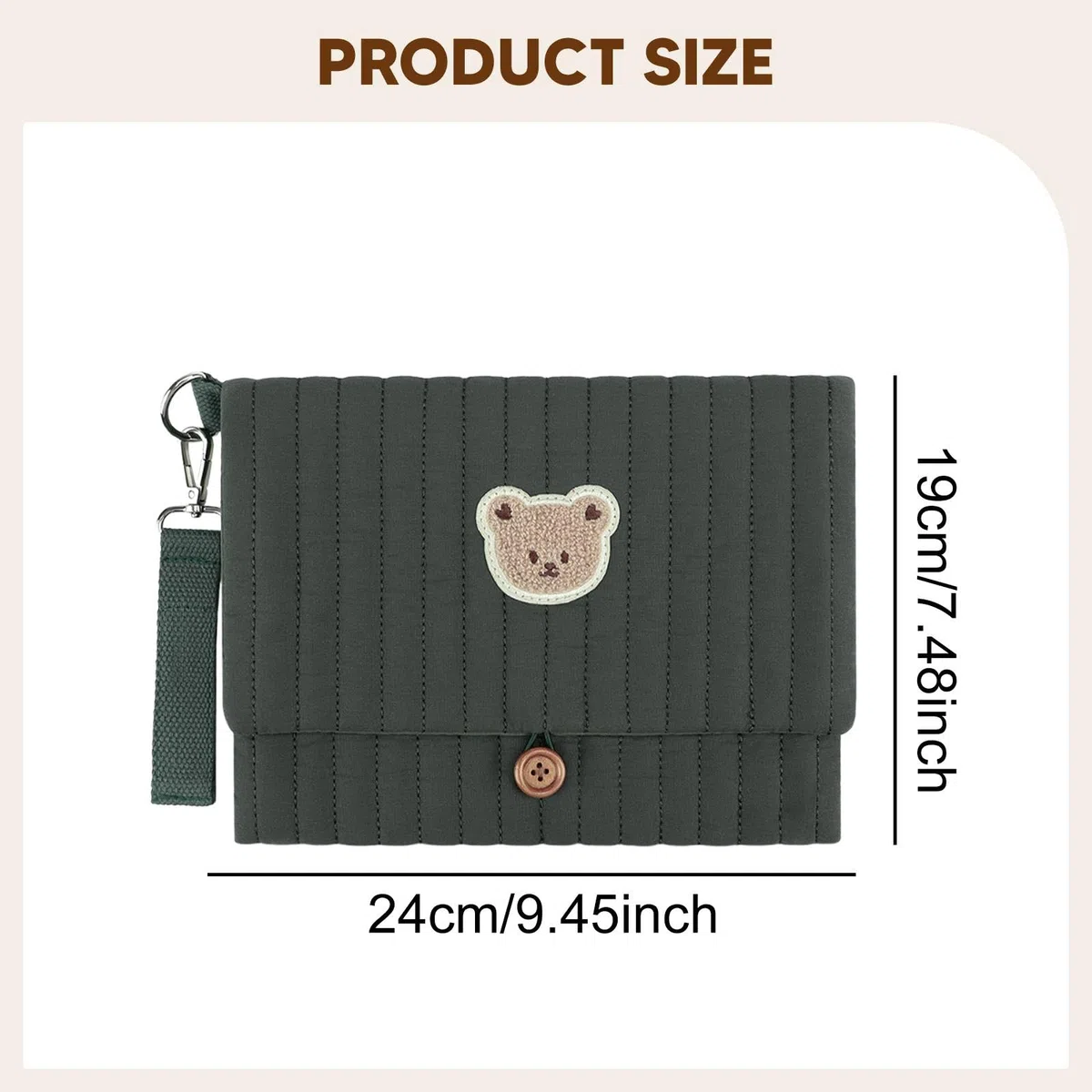 Borsa Organizer Pieghevole per Pannolini in Tessuto, Borsa da Viaggio Multifunzionale per Pannolini per Campeggio, Verde