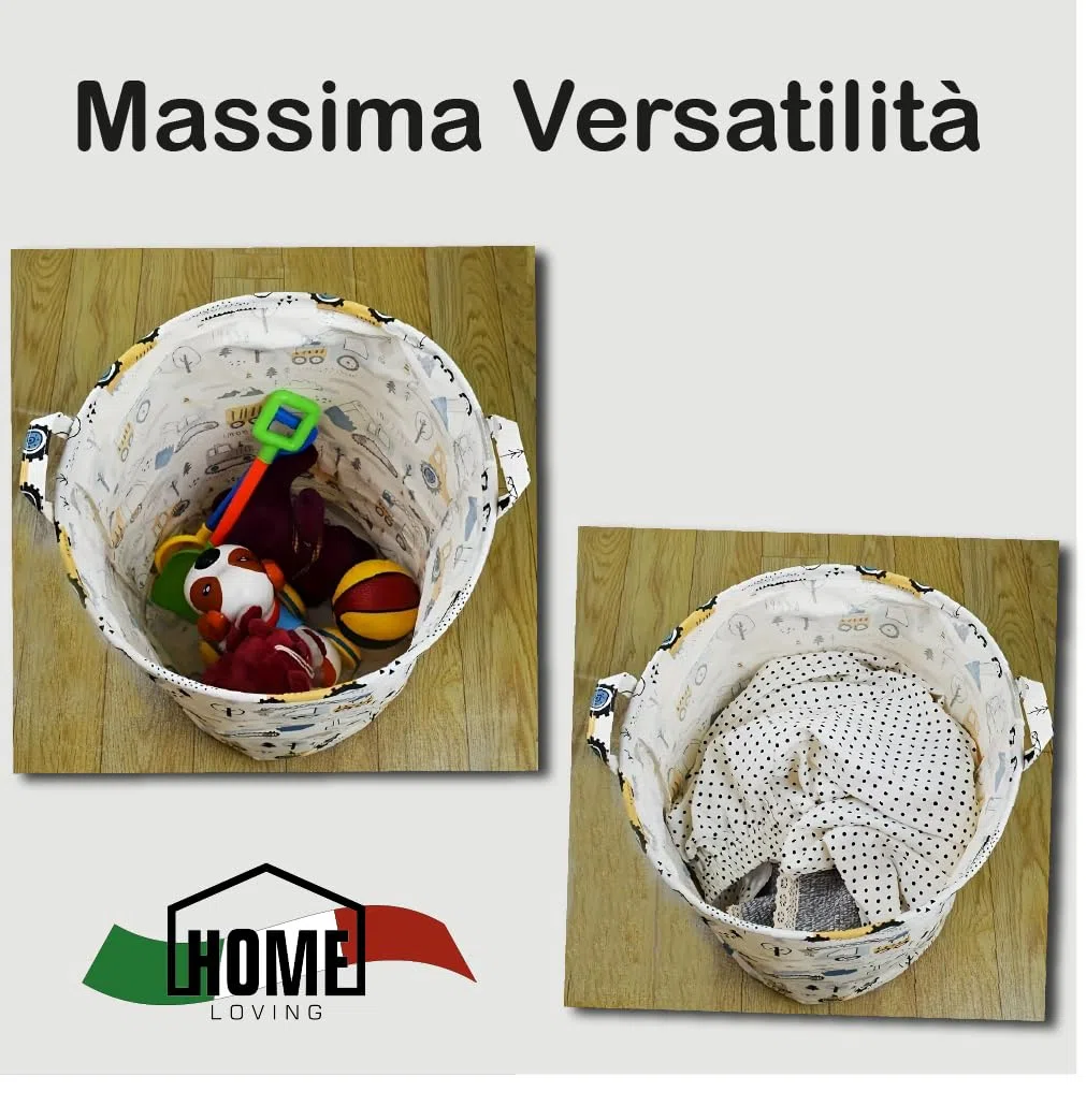 Cesta Giochi Bambini 43 Litri Cesto Biancheria Sporca Cesta Porta Giochi Per Asilo Nido Camera dei Bambini Bagno