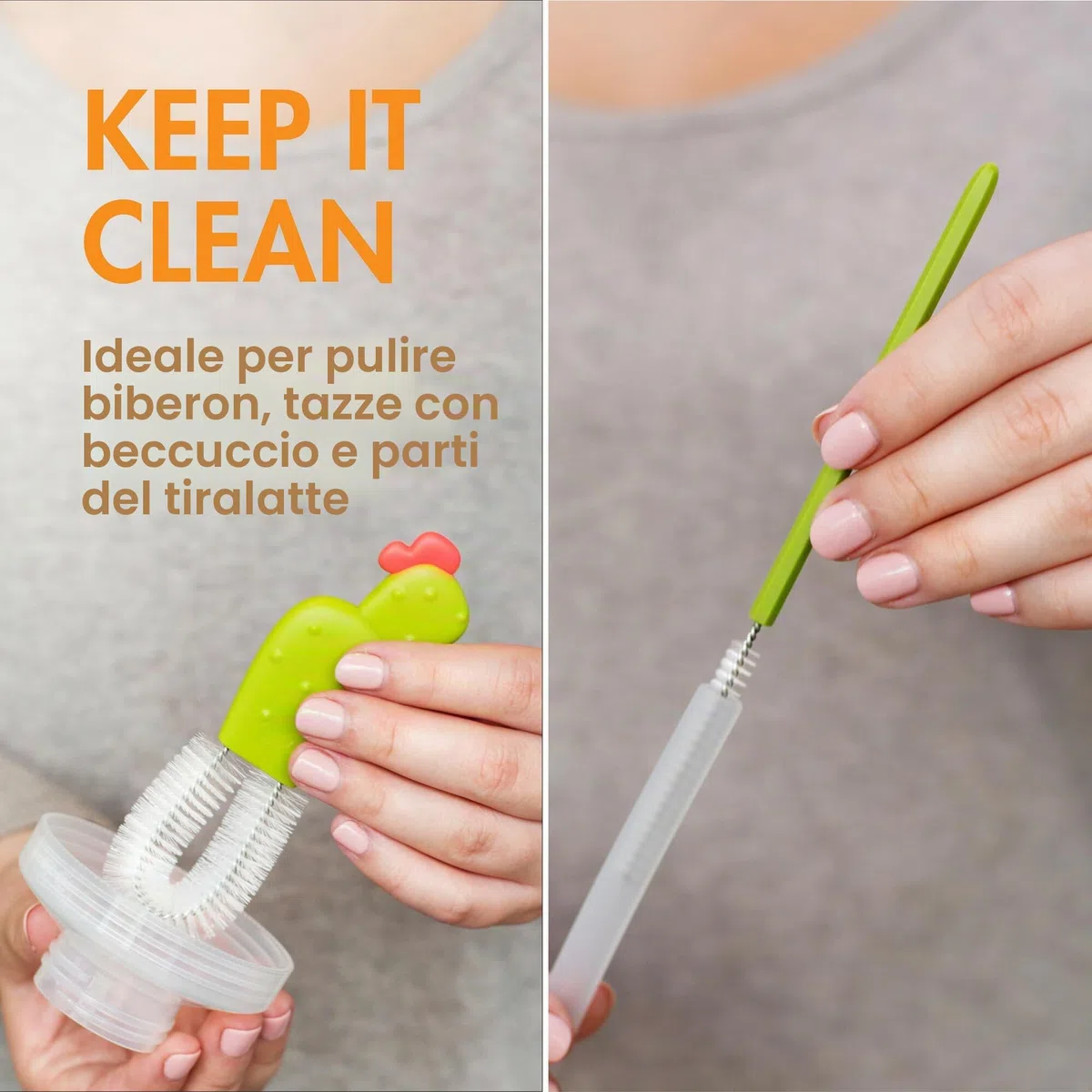 Boon Cacti Bottle Cleaning Brush Set,Multicolour