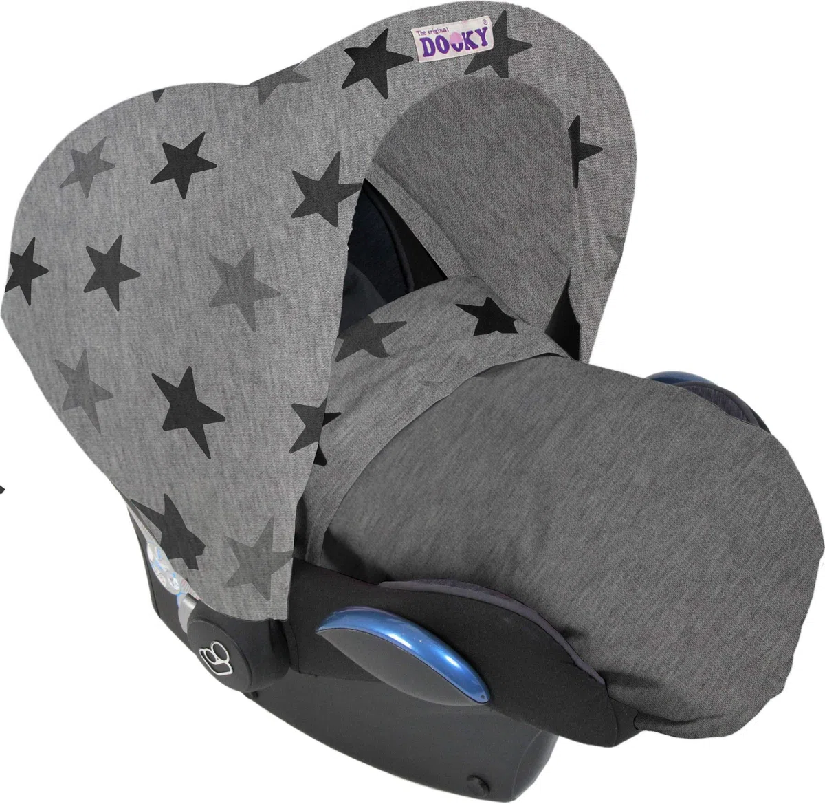The Original Dooky 126366 Cappottina in Cotone Universale per Ovetto, Grigia con Stelle