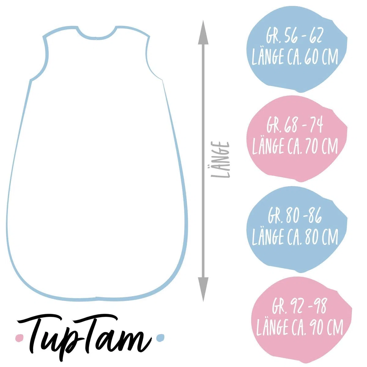 TupTam Sacco Nanna Neonato 2.5 TOG – Sacco Nanna Tutto L’anno con Cerniera Laterale, Cotone OEKO-TEX