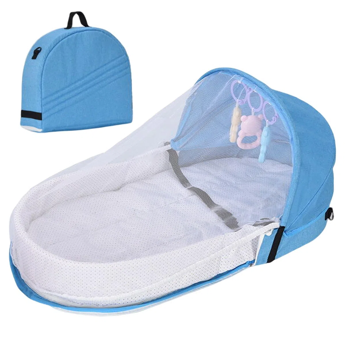 Lettino Da Viaggio Culla Per neonatis - Culla Pieghevole | Con Zanzariera, Nido Accogliente, Lettino Per Bambini | Culla Portatile Per Bambini Con Giocattoli Per Lo Sviluppo E Rete Traspirante
