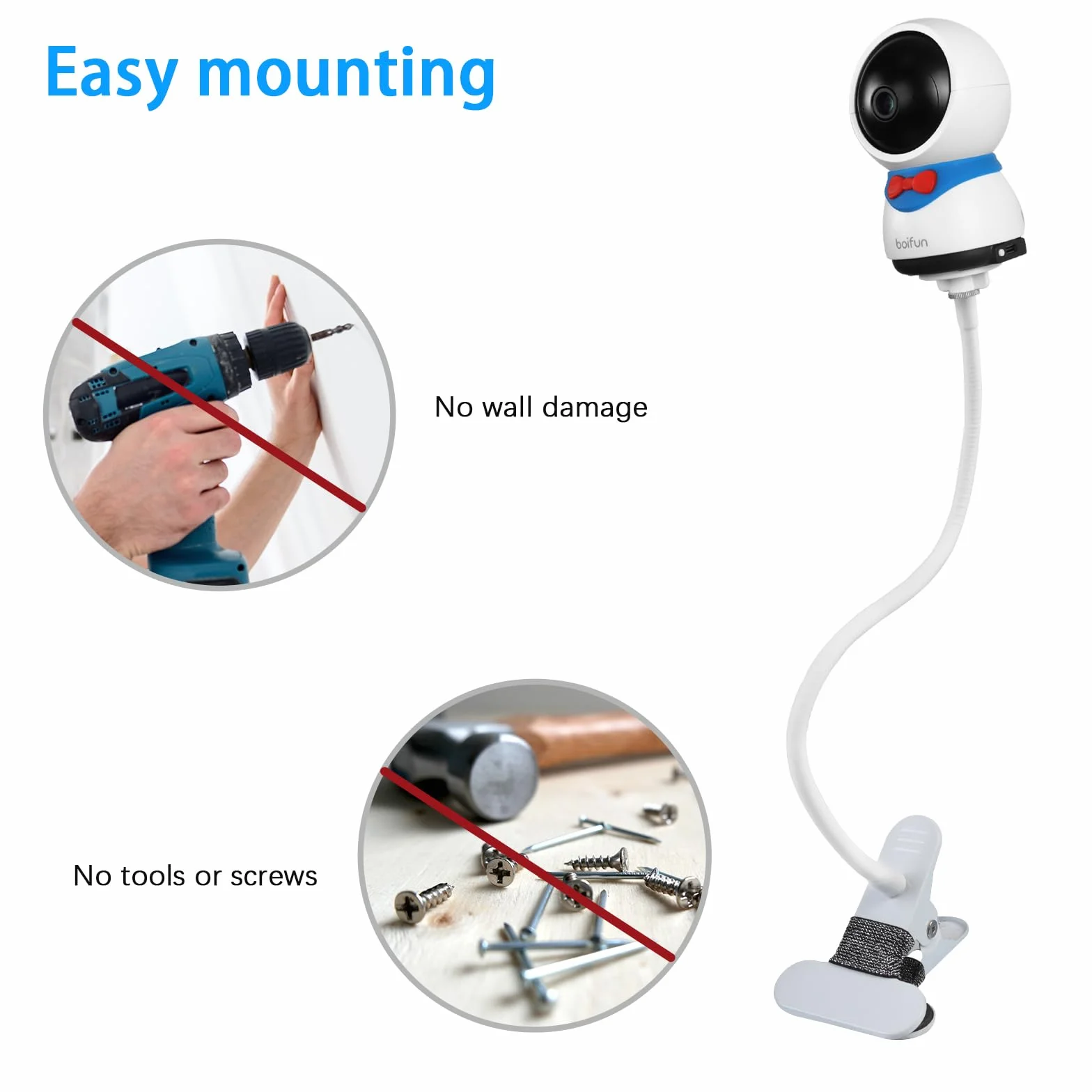 Supporto per baby monitor BOIFUN 5S con fotocamera, supporto per fotocamera per baby monitor BOIFUN