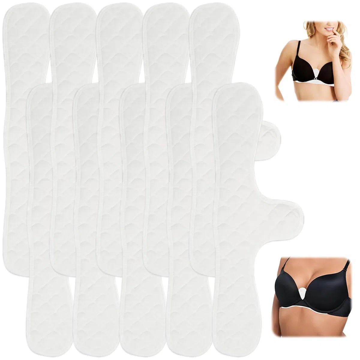 Inserti 10 Pezzi per Il Reggiseno per sudare, Cuscinetti protettivi Contro Il Seno in Cotone riutilizzabili, Traspiranti per Sport e Allattamento, Extra Morbidi