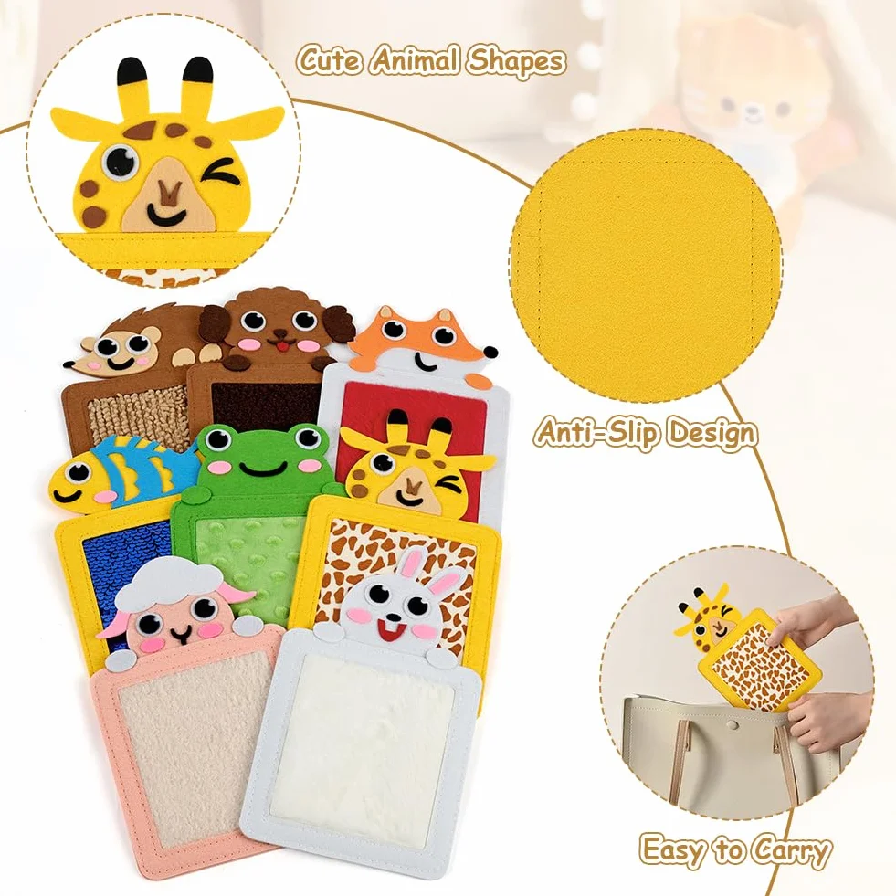 Vicloon 8 Tappetini Sensoriali per Bambini, Tappetino da Gioco con Piastrelle Testurizzate per Bambini Autistici, Giocattoli per Esigenze Speciali per Gioco Tattile/Sollievo Dall'ansia