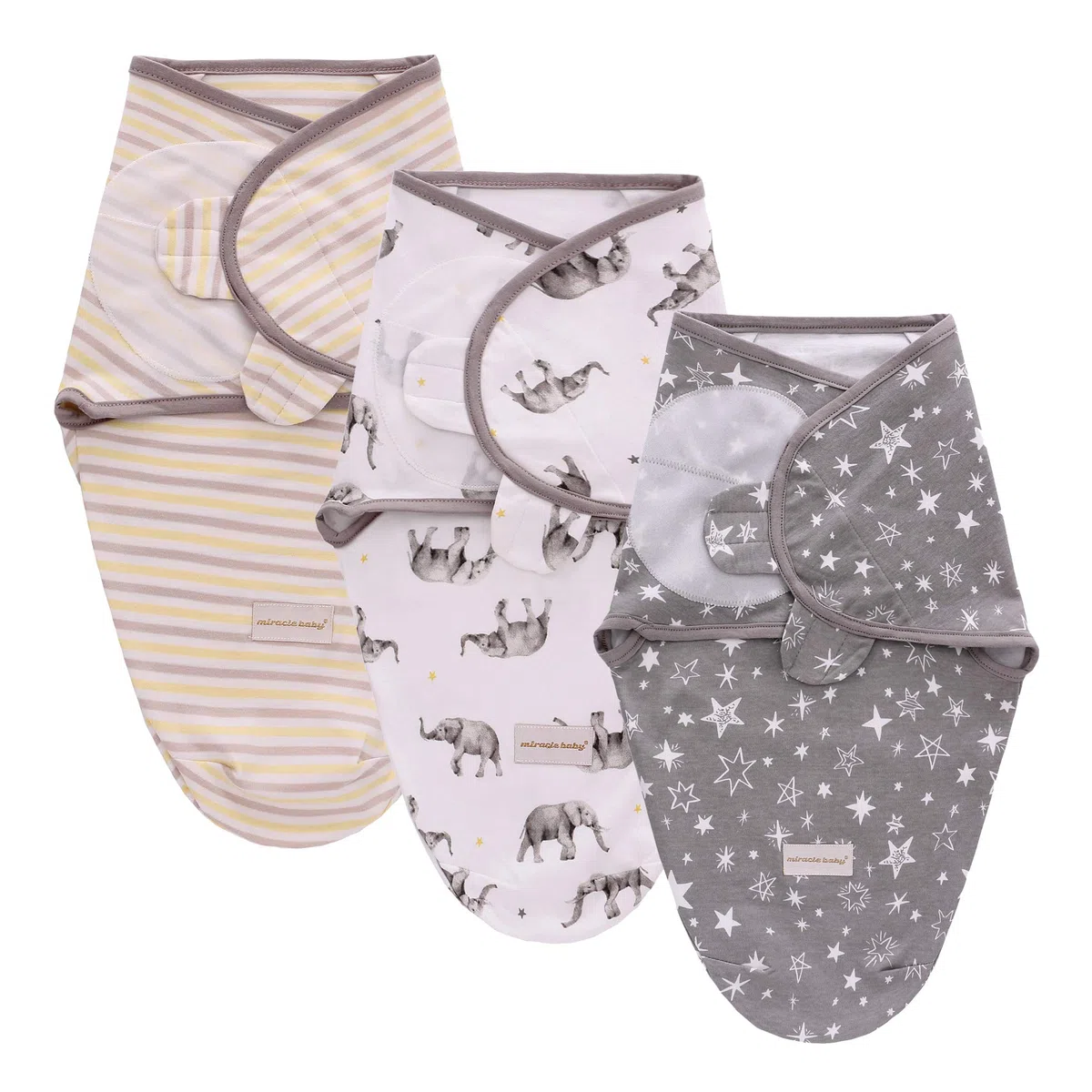 Miracle Baby Swaddle Neonato,Sacco Nanna per Bebè,Sacchi Nanna per Bambino,Copertina Avvolgente Per Fasciature,Coperta Regolabile In Morbido Cotone - Set di 3(S)