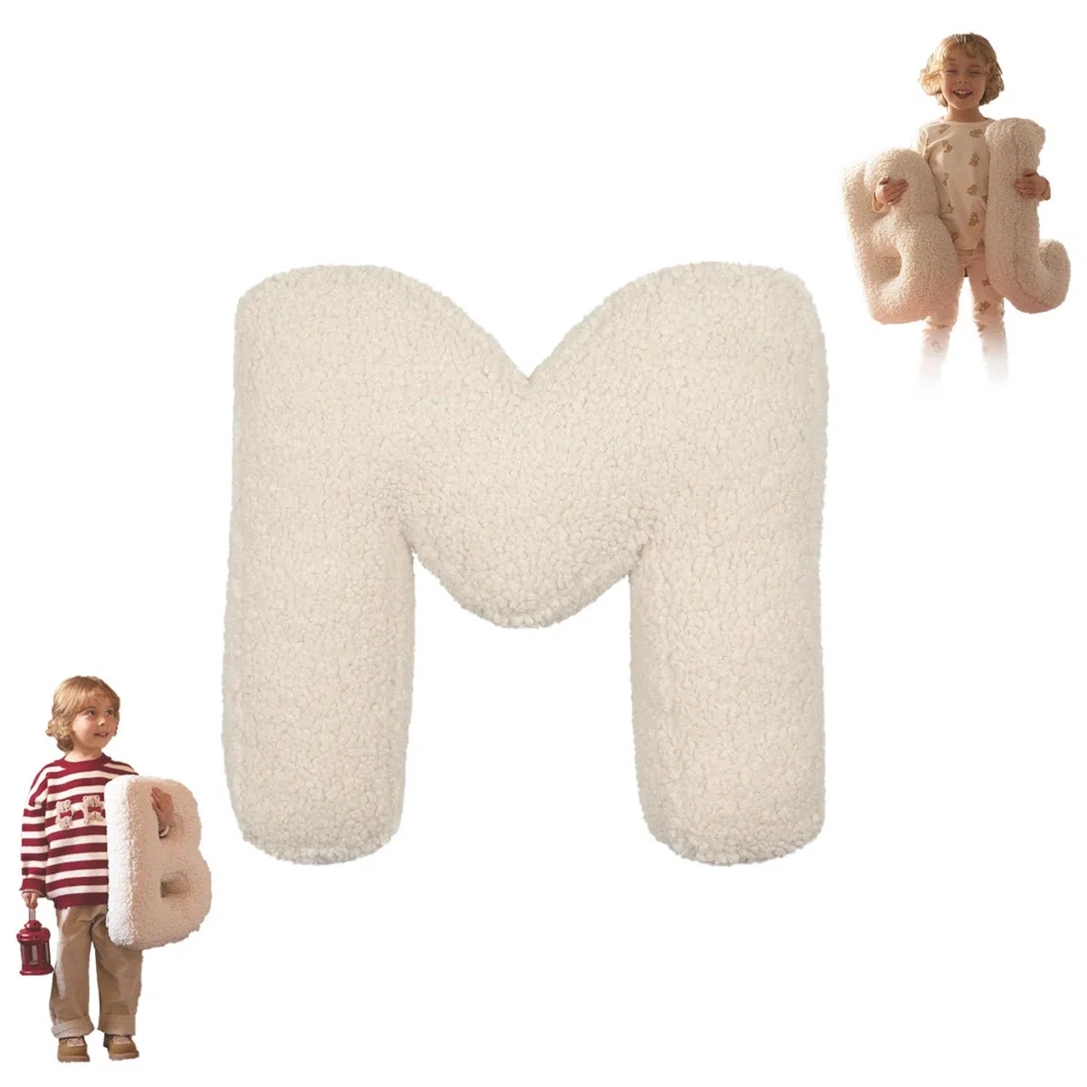 Cuscino a forma di lettera, 26 cuscini in peluche con lettere inglesi, morbidi cuscini decorativi, per la cameretta dei bambini (M)