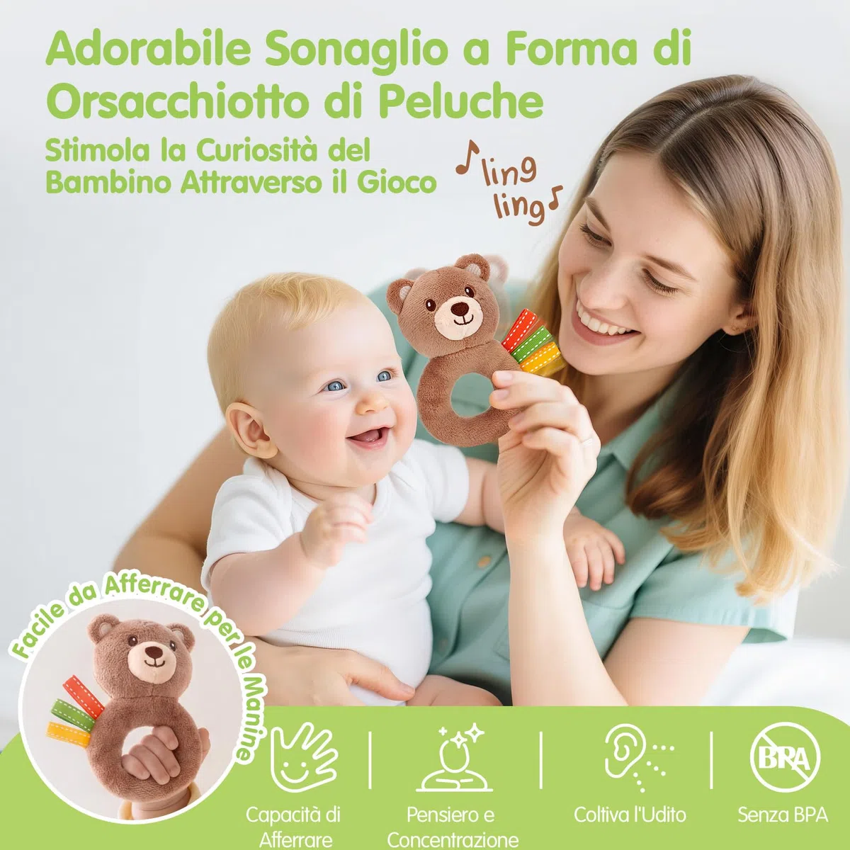 hahaland Regalo Nascita Bimba Bimbo - 9 in 1 Set Neonato Regalo Nascita con Libri Stoffa & Polso e Calzini Sonaglio Sensoriali & Mussole Neonato - kit Neonato per Baby Shower Unisex