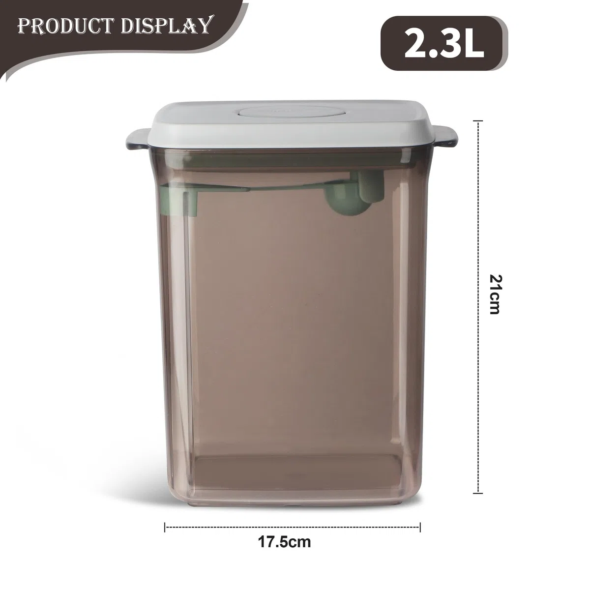 Dispenser per Latte in Polvere 2300ml,Contenitore in Polvere Sigillato con Cucchiaio per Conservare Latte in Polvere, tè, Legumi,Cereali e Snack (Marrone 2300ml)
