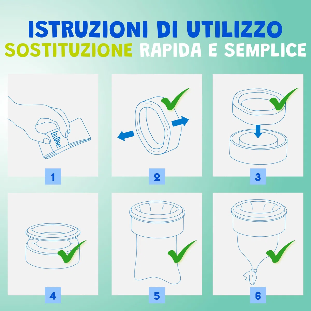 LillOne XXL-SET 10 Ricariche da Oltre 10 Metri + 1 Cassetta Riutilizzabile - Compatibili con Mangiapannolini Maialino Foppapedretti, Angelcare, Munchkin - Extra Lunghe Alta Densità