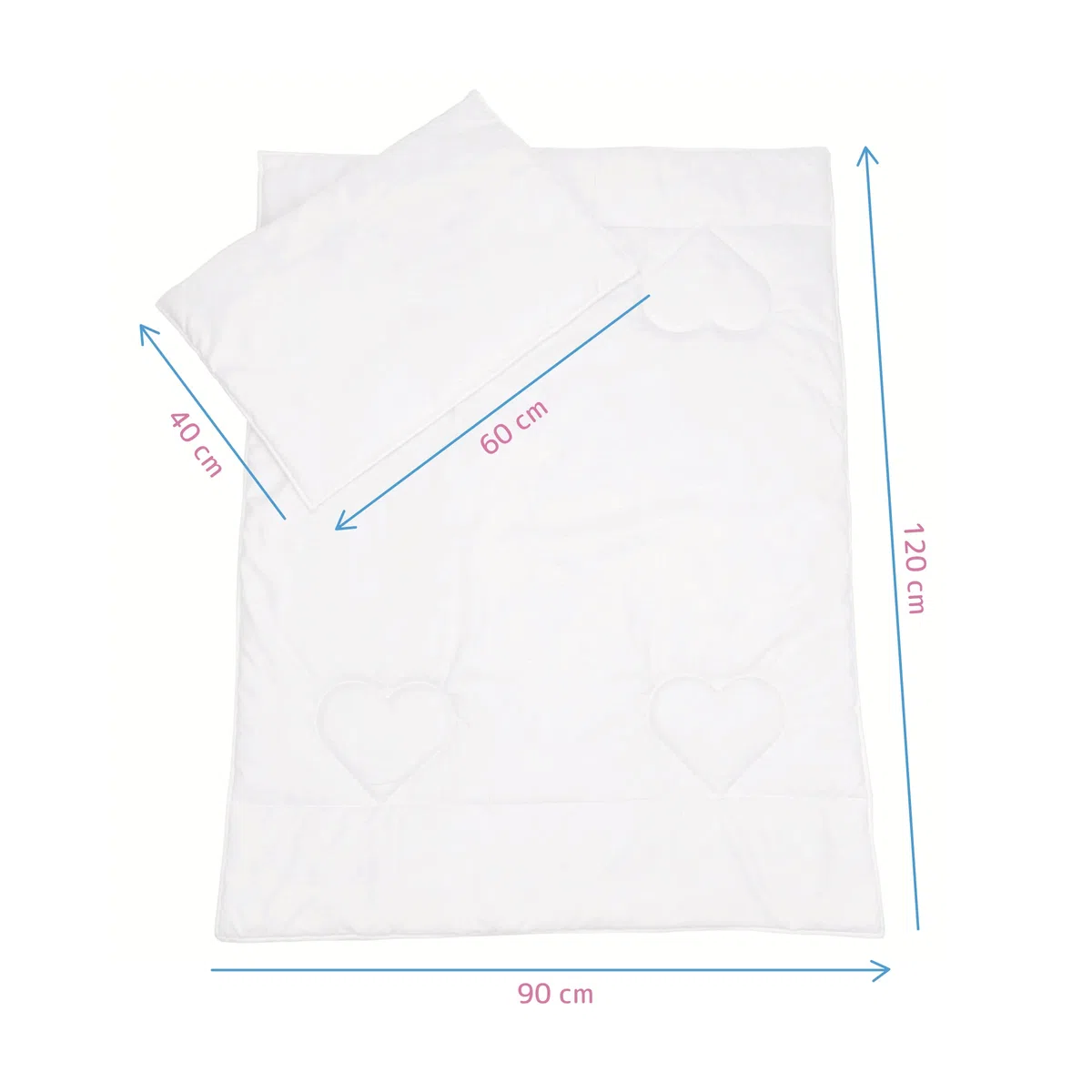Baby Comfort - Piumino anallergico da 4,5 tog, 120 x 90 cm, con cuscino, per culla (12 mesi+)