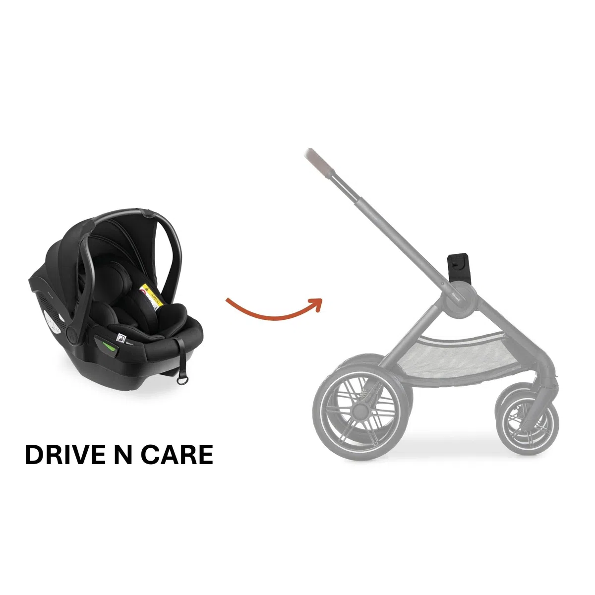 hauck Adattatori per Ovetto, Nero – Compatibili solo con Passeggini Walk N Care e Walk N Care Air - Con Seggiolino Auto Drive N Care e Modelli Selezionati di Altre Marche