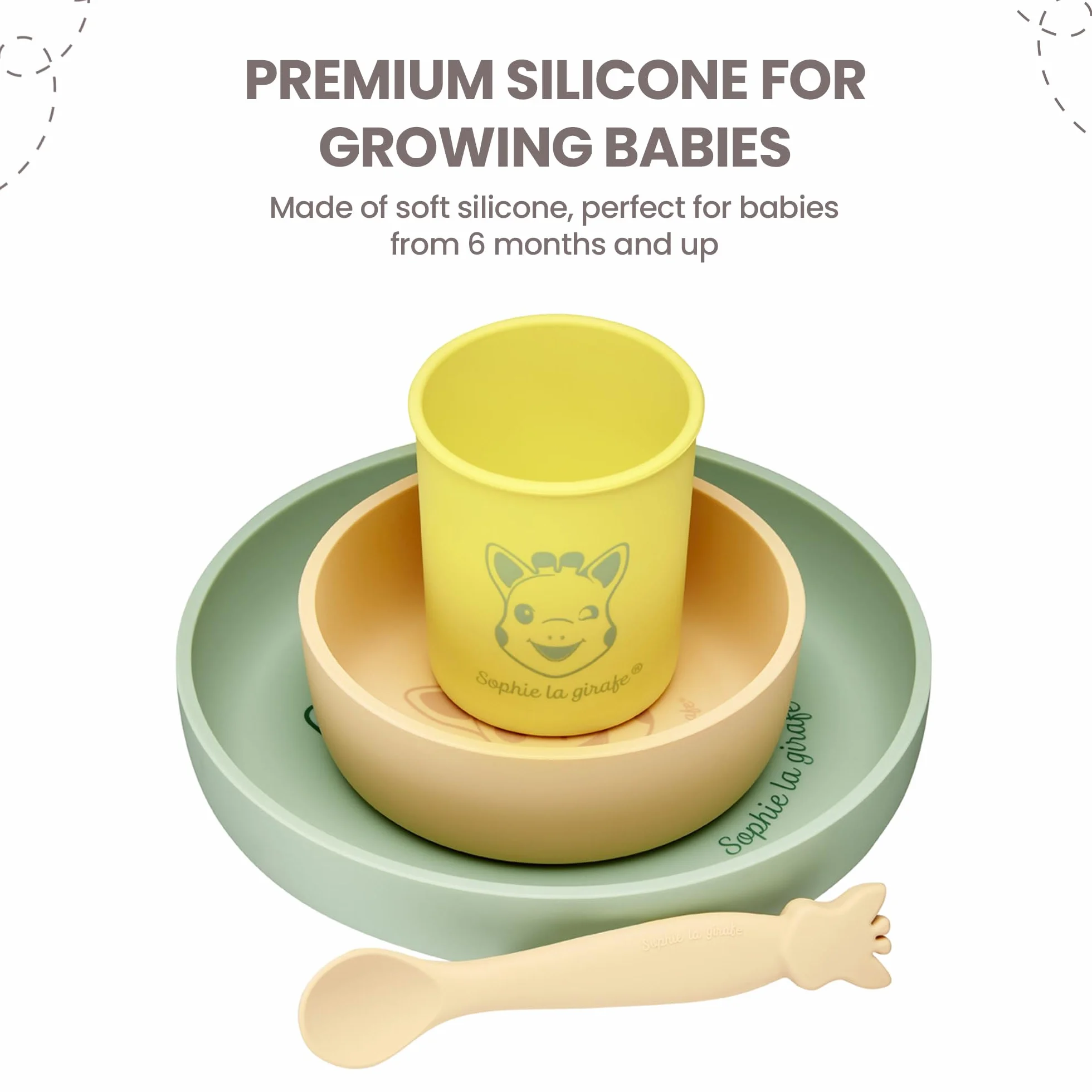 Sophie la Girafe - Set Pappa Silicone 4 Pezzi - Da 6 Mesi