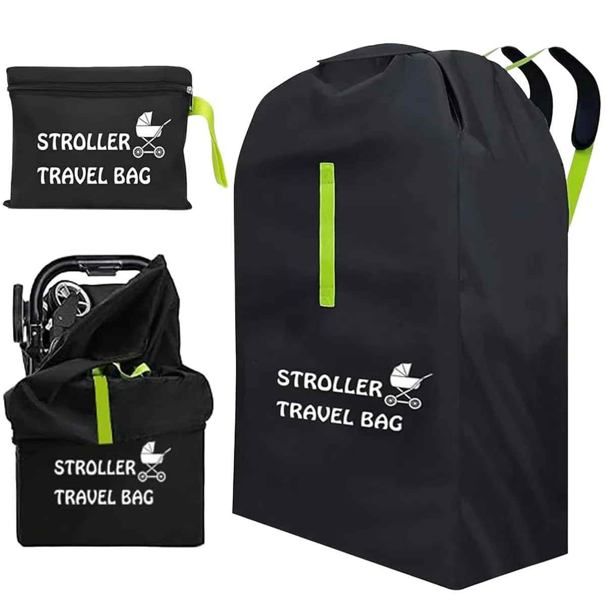 Borsa da viaggio per passeggino per aereo, copertura impermeabile per passeggino con tracolla, grande borsa a quadri per passeggino per aereo