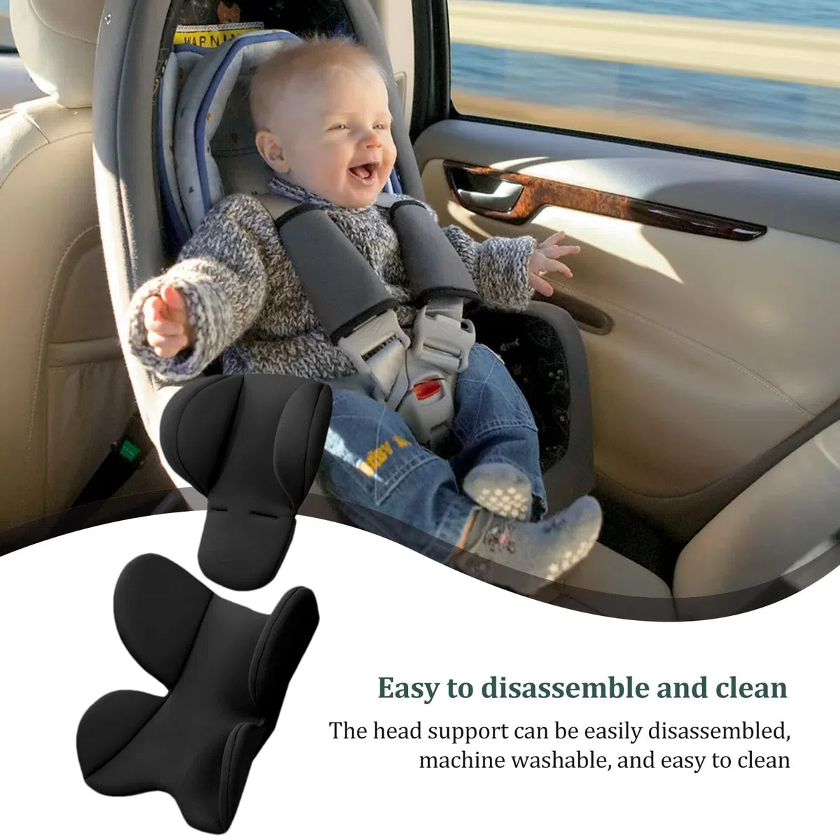 Inserto Cuscino Per Seggiolino Auto Bambini, Riduttore Sedile Per Passeggino Neonato, Cuscino Di Supporto Ergonomico Per Testa E Corpo, Cuscino Per Inserto Per Seggiolino Auto Per Neonato