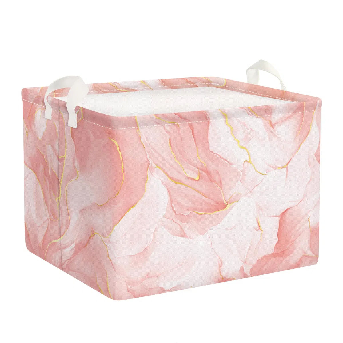 Clastyle Ceste Biancheria Donna Marmo Cestino Giocattoli Vestiti Impermeabile per Ragazza Cestino Portaoggetti per Bagno Cameretta Bucato, Rosa, 40x30x30 cm