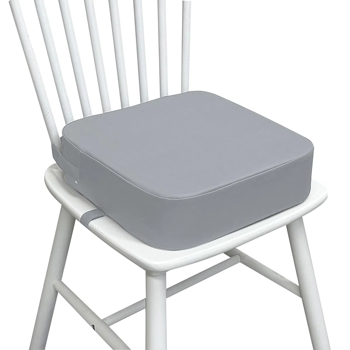 Seggiolone per bambini, per tavolo da pranzo, smontabile, portatile, in pelle PU, con fibbia di sicurezza, altezza del seggiolino per bambini (grigio chiaro)