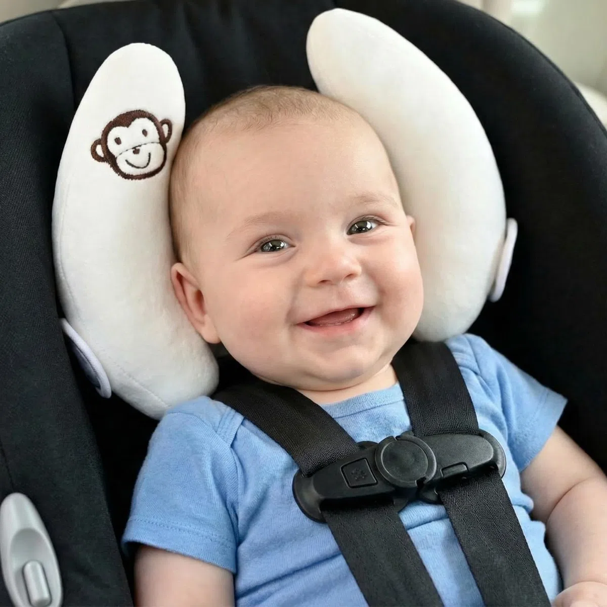 Inchant I neonati regolabili e bambino testa collo di sostegno, U-Forma I bambini Cuscino da viaggio Cuscino per seggiolino auto, offre una sicurezza di protezione per i bambini