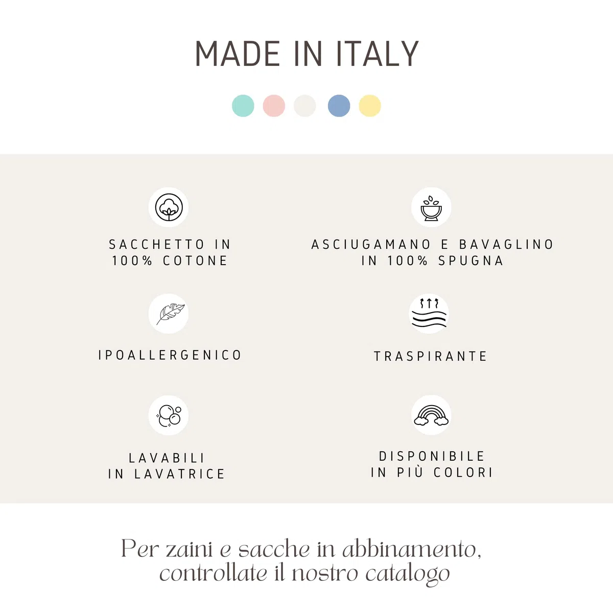 MAYRA Set Asilo Nido e Materna Personalizzato per Bambino e Bambina | Kit Bavaglino con Elastico o Laccetti, Asciugamano con Asola e Sacchetto Cambio | Ricamo Nome e Disegno | Made in Italy
