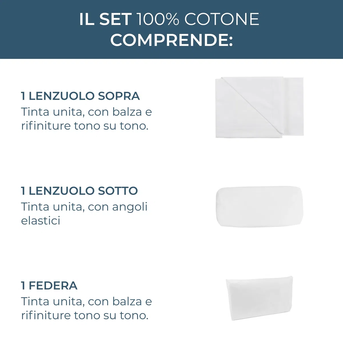 Lisola Set Lenzuola Culla Neonato, Puro Cotone, con Federa, Tinta Unita, Made in Italy, Lavabile in Lavatrice, 8 Colori Diversi, Regalo per Neonato, Maschio e Femmina (Culla, Bianco)