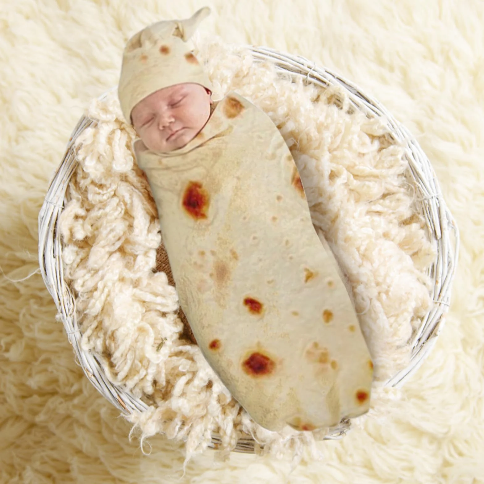 Coperta per neonati Burrito Swaddle coperto con cappello, coperto per la doccia, divertente per il sonno, ideale come regalo per bambini, ragazzi, ragazze, 85 x 85 cm su 33. 5 x 33