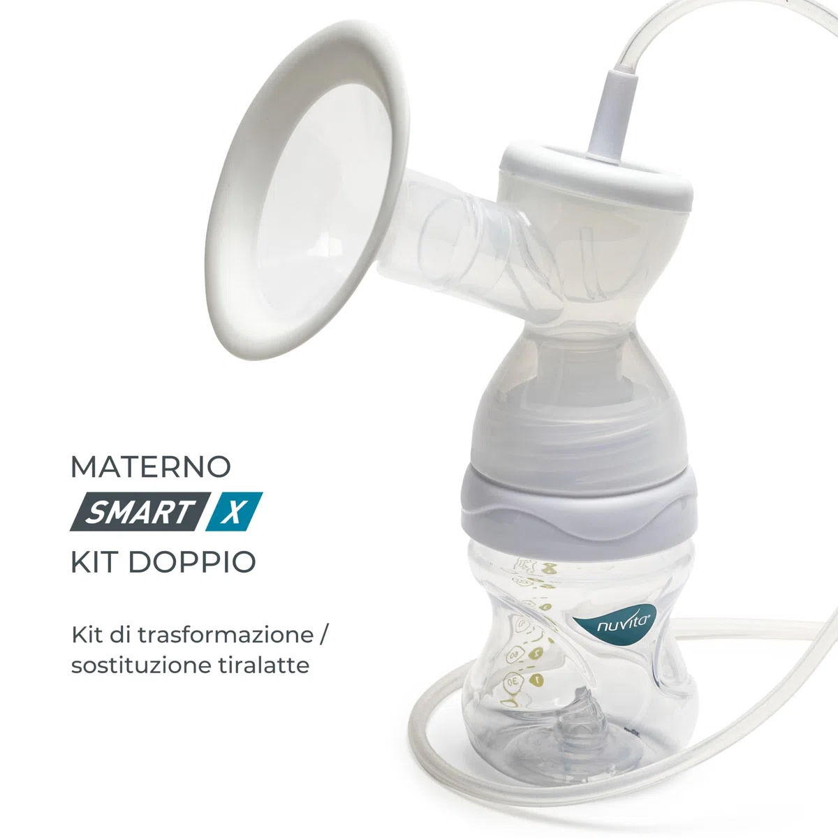 Nuvita Kit Trasformazione Doppio Tiralatte per Materno Smart X - 1287KDX | Kit Completo Accessori, Biberon Anti-Colica Approvato AIO