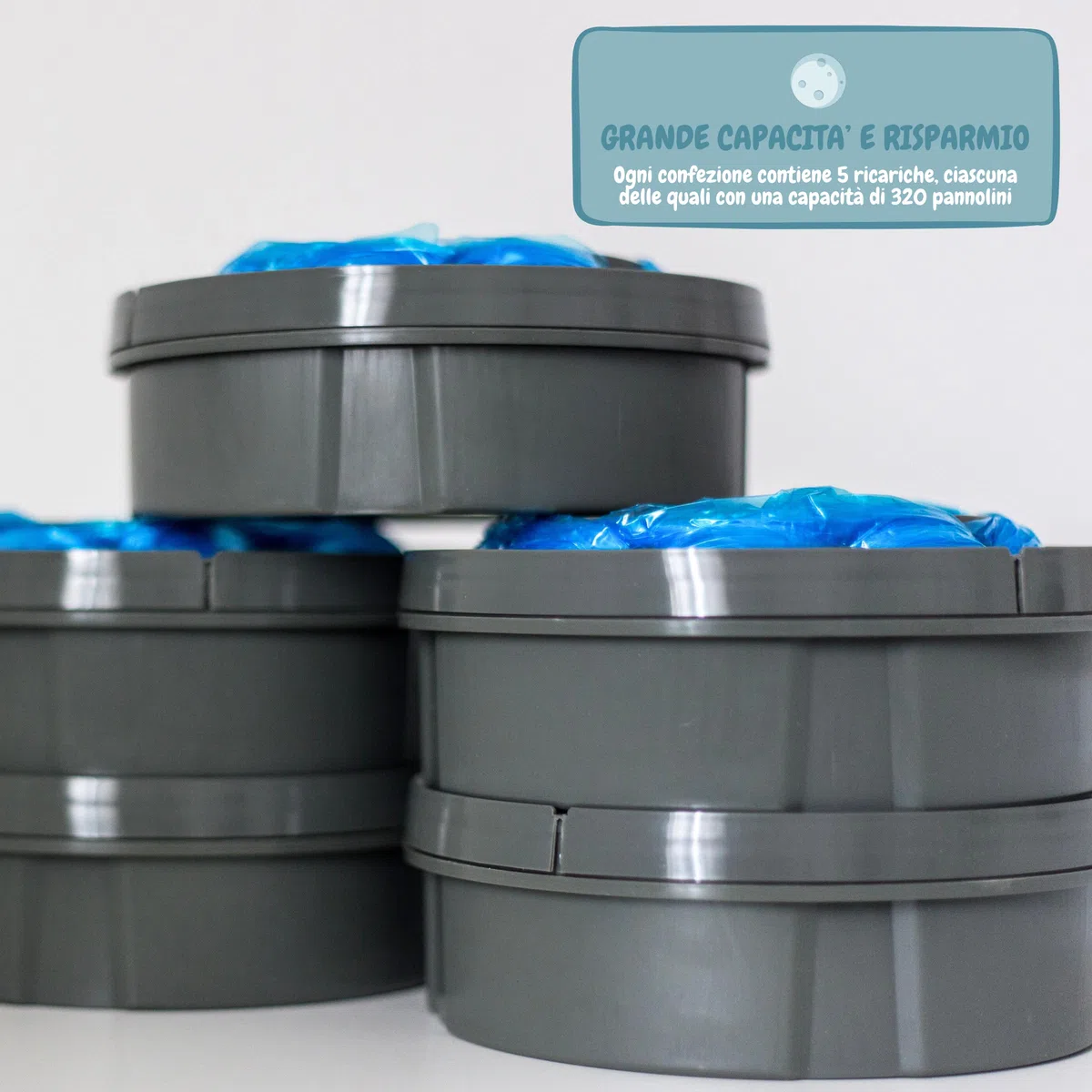 Ricarica Compatibile con Sistema di Smaltimento Avanzato per Pannolini Tommee Tippee Twist and Click. Confezione da 5 Ricariche Profumate, Facili e Convenienti