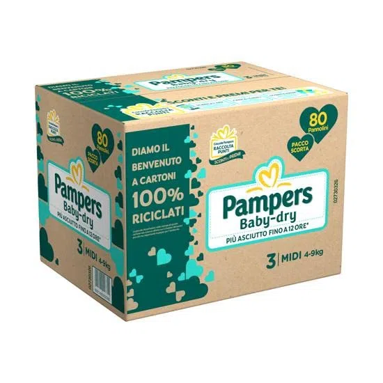 PAMPERS BABYDRY PACCO SCORTA 3^ MIDI 80 PZ
