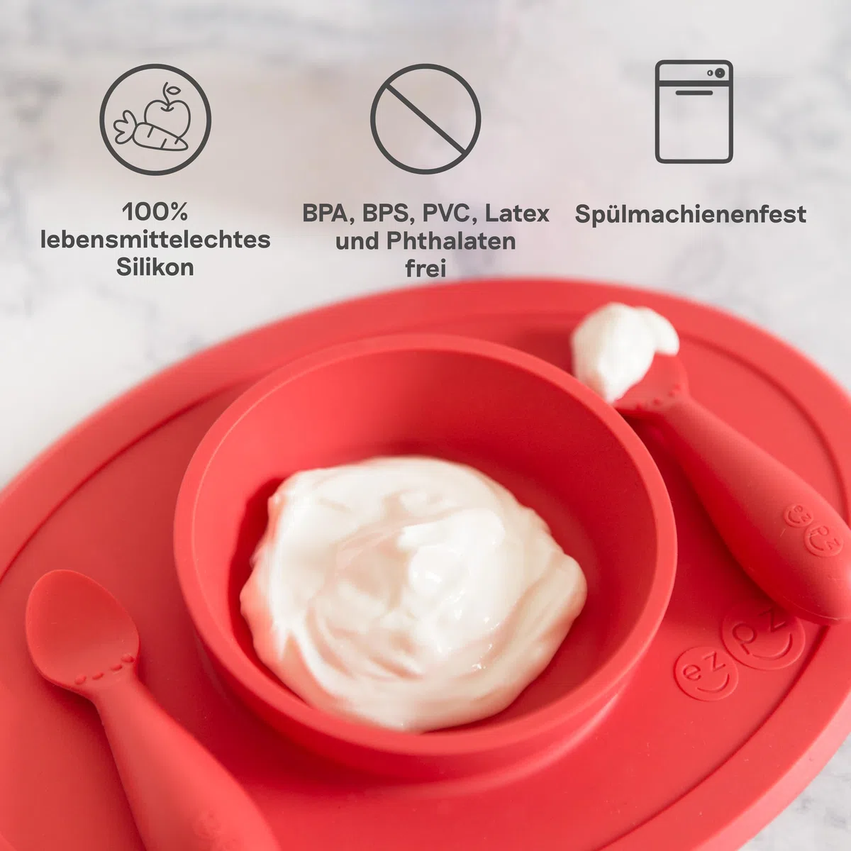 Ezpz Tiny Bowl l'originale piatto ventosa, salvia