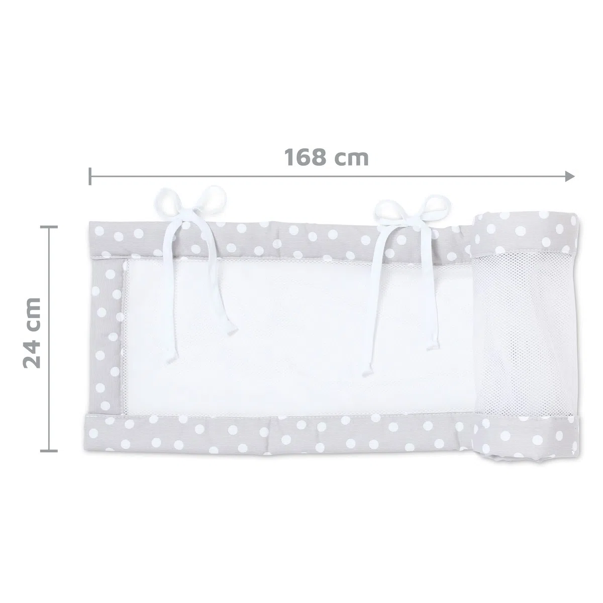 Babybay Babynest Mesh-Piqué Suitable For Model Maxi, Boxspring, Comfort And Comfort Plus, Pearl Grey Points White - 200 g
