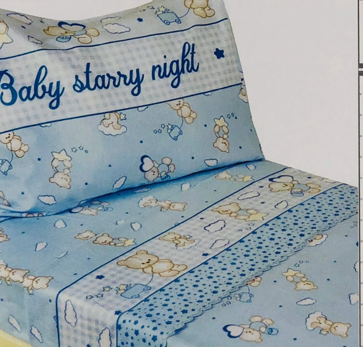 T&R BABY Coppia Lettino Flanella Stampato smerlata Compose' 3 Pezzi 0659 Grigio -
