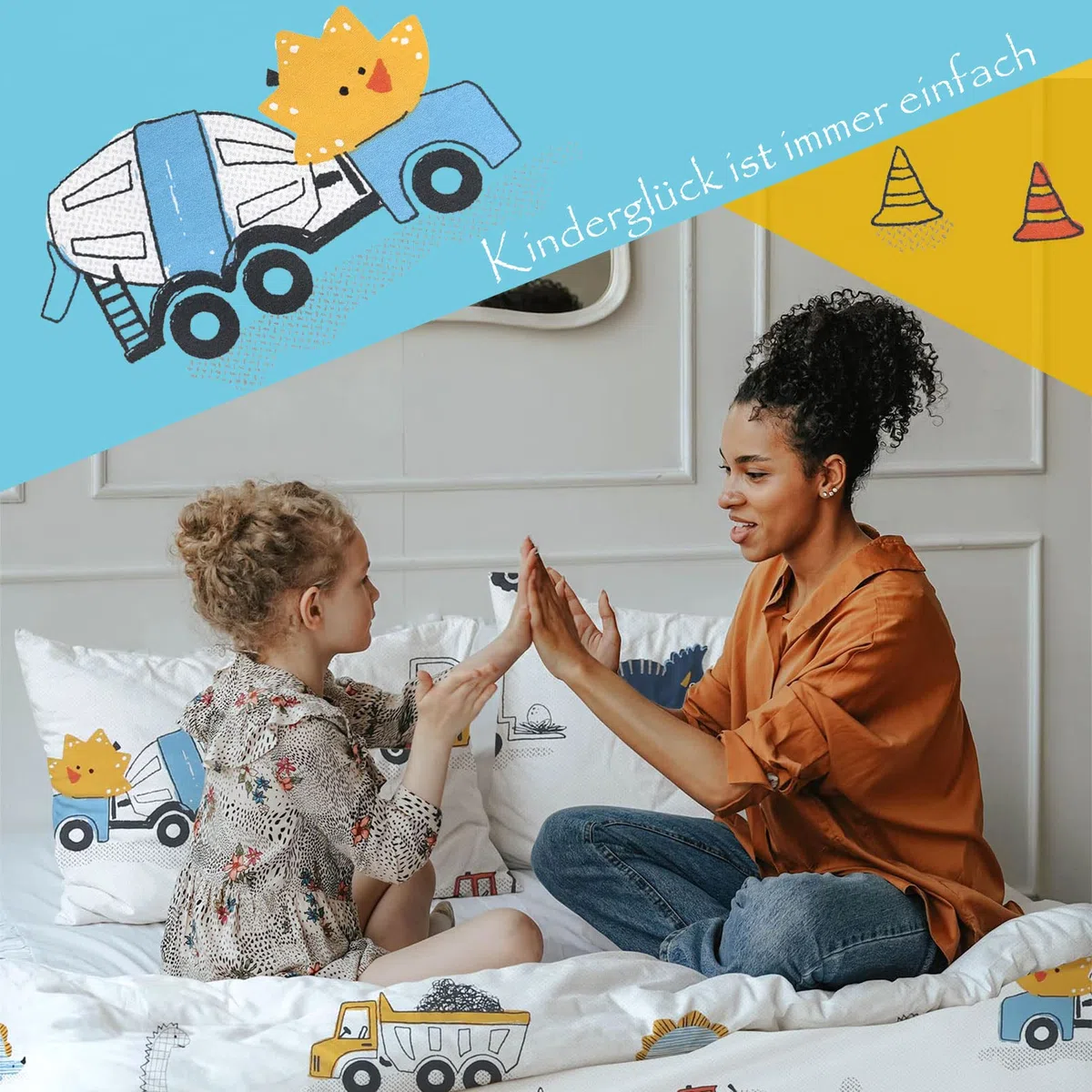 KEAYOO Biancheria da Letto per Bambini,100% Cotone, Copripiumino 100 x 135CM+Federa 60 x 40CM
