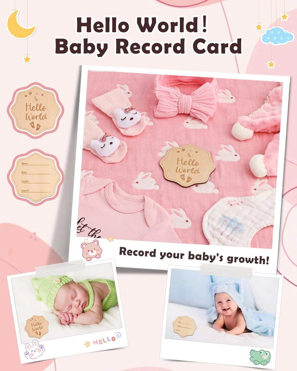 Lictin Set Regalo Neonato per Bambini e Bambine-neonata femmina regali,Regali Nascita con bavaglini, coperta di sicurezza per coniglietti, calzini, pietre miliari in legno, ecc. regali per bambine.