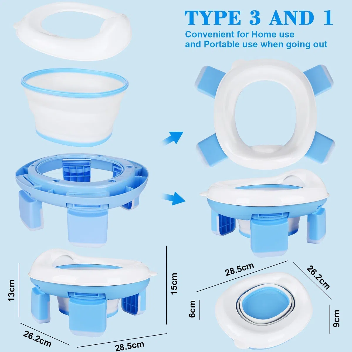 Vasino Portatile per Bambini da Viaggio,Vasino Per Bambini WC con 20 Borsa per Vasino,Portatile Vasino Pieghevole Da Viaggio Toilette Pieghevole Bambini Per Campeggio Indoor Outdoor