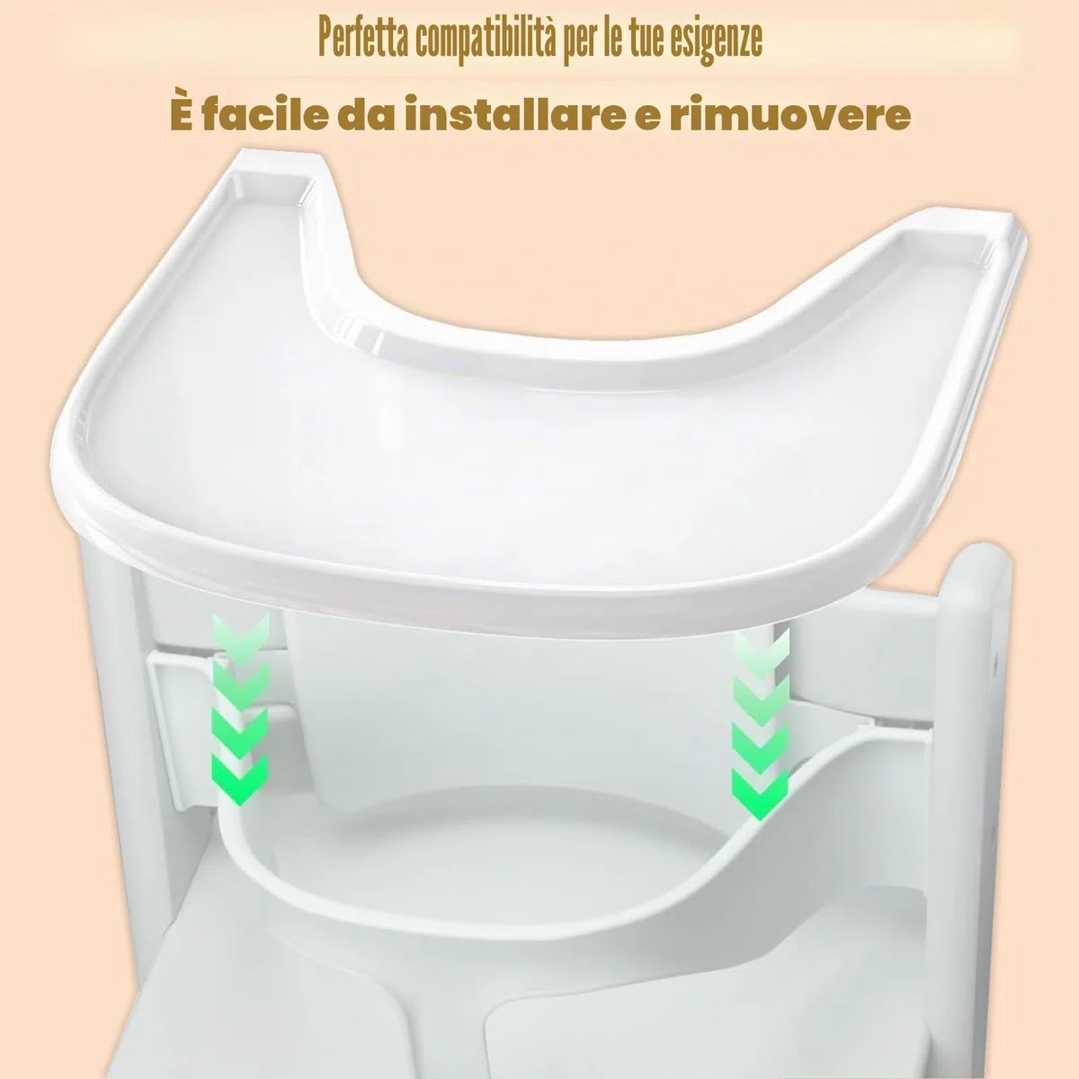 Stokke Tripp Trapp per seggiolone con superficie liscia e forte aspirazione, realizzato in plastica per uso alimentare (senza piombo e ftalati)