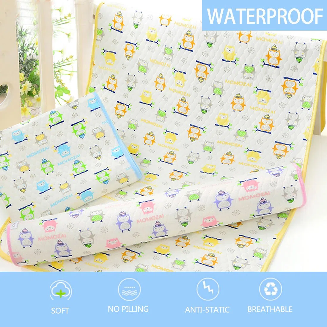 Protezioni Coprimaterasso Impermeabile per Bambino Neonato, Grandi Dimensioni 105 * 70 CM Tappetino Cambio Pannolino-Lenzuola Lavabile e Riutilizzabile per Viaggio, Casa, Lettino Rosa