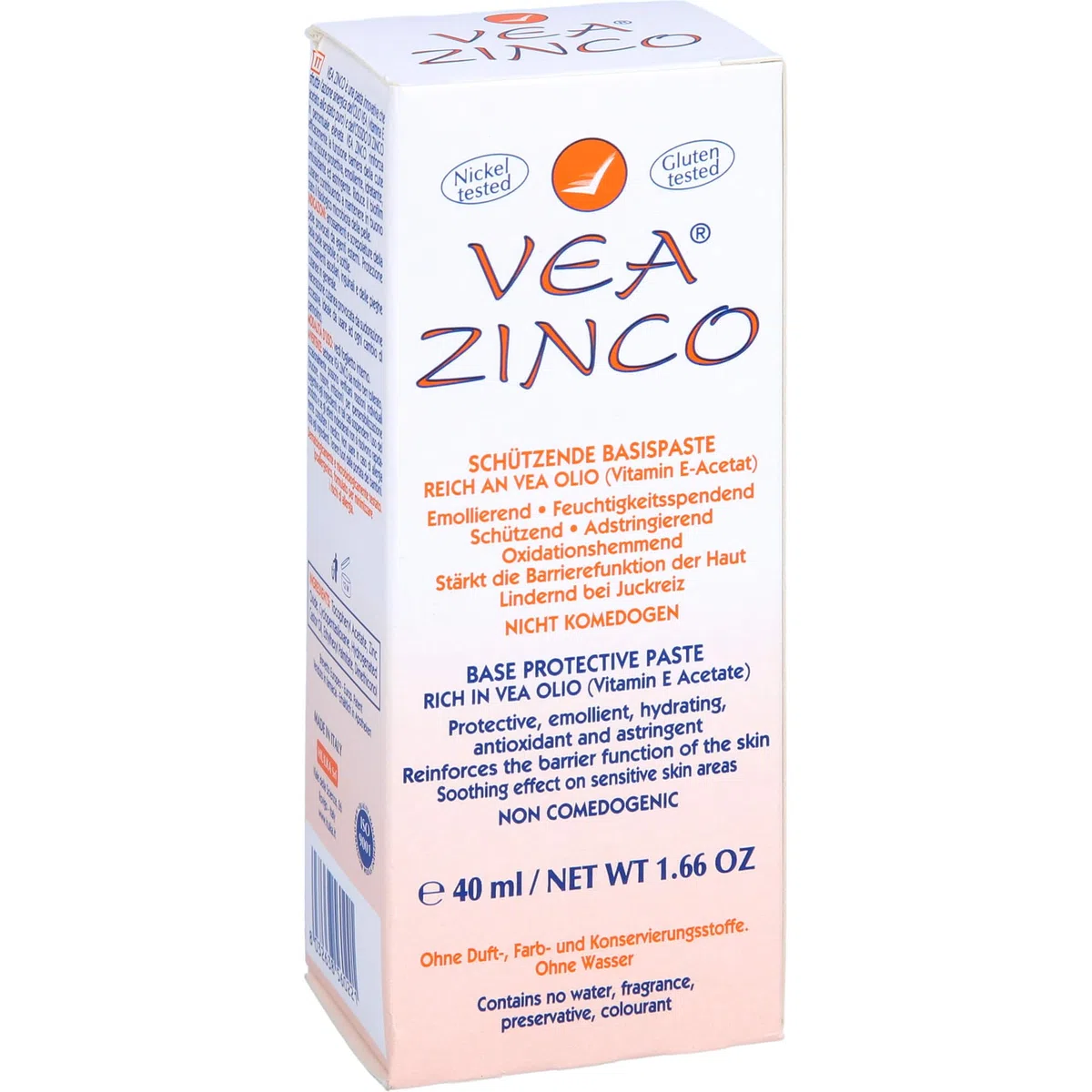 Vea Zinco - Pasta protettiva base all'olio vea, 40 ml (etichetta in lingua italiana non garantita)