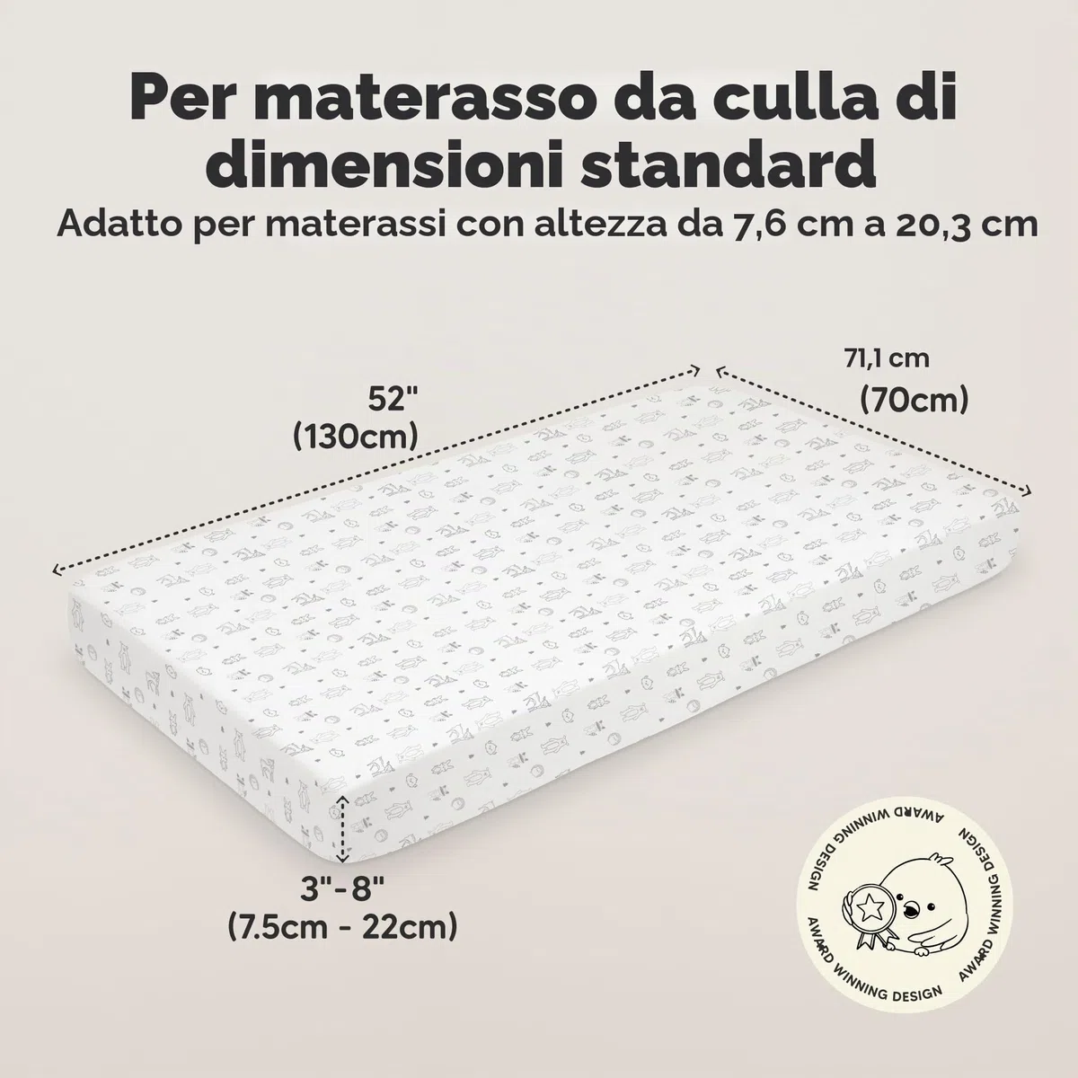 Lenzuolo con angoli per lettino da 70x140 - Set di lenzuola per lettino da bambino, composto da un lenzuolo con angoli e due lenzuolini per lettino, in cotone (Woodland)